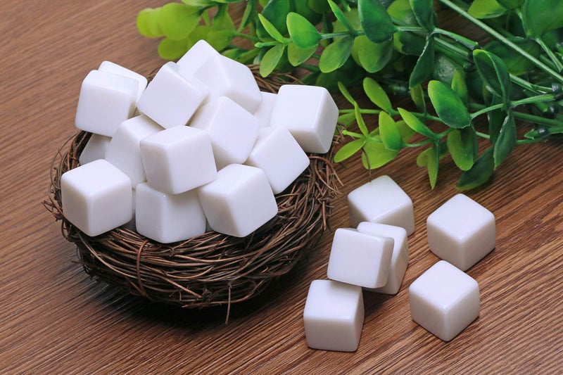 Shapenty 16MM White Acrylic Blank Dice Cubes for Board Games, DIY Sticker, Party Favor, Alphabet Numbers Puzzle Building Blocks Custom Dice Making, 30PCS - Image 3